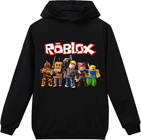 Roblox Hoodie for Kids Yttertøy Pullover Sweatshirt svart black 150cm