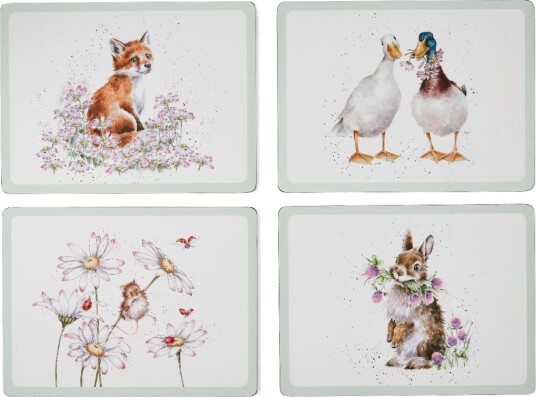 ‘Wildflower’ Animal Placemats store 4 bordbrikker