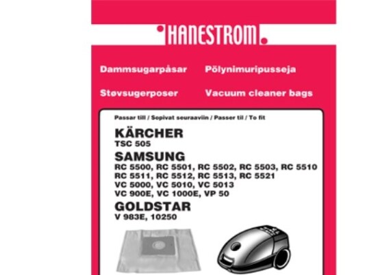 Dammsugarpåsar Kärcher Tsc 505 Dammsugarpåsar Kärcher Tsc 505