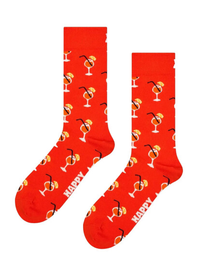 Happy Socks Orange Spritz Sock   Red   41 46