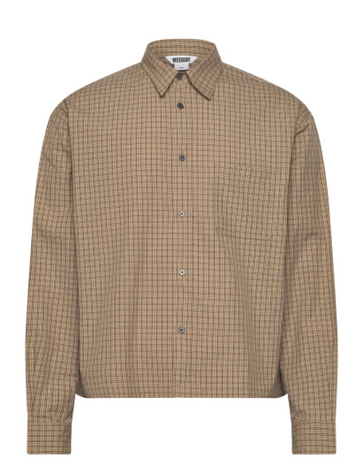 Weekday Long Sleeve Loose Poplin Shirt Beige L Weekday Long Sleeve Loose Poplin Shirt Beige L