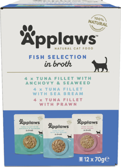 Applaws Kattemat Flerpakning Fisk i Buljong 12x70g
