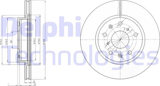 DELPHI BG4093C Bremseskive