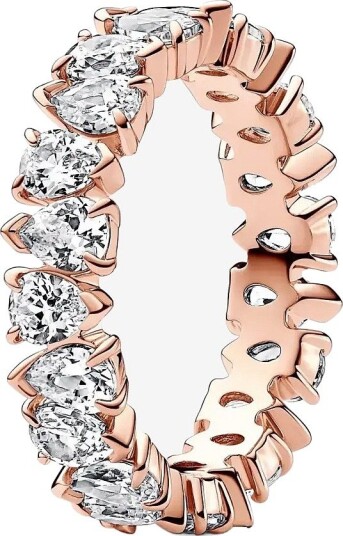 Pandora 14K Rose Gold-Plated Ring With - CLEAR - 48