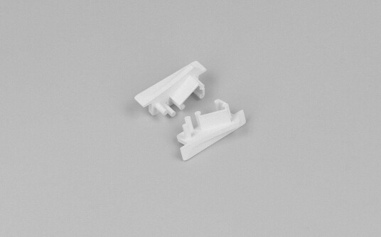 Topmet 1 stk. Endestykke DIAGONAL10   Med hull hvit