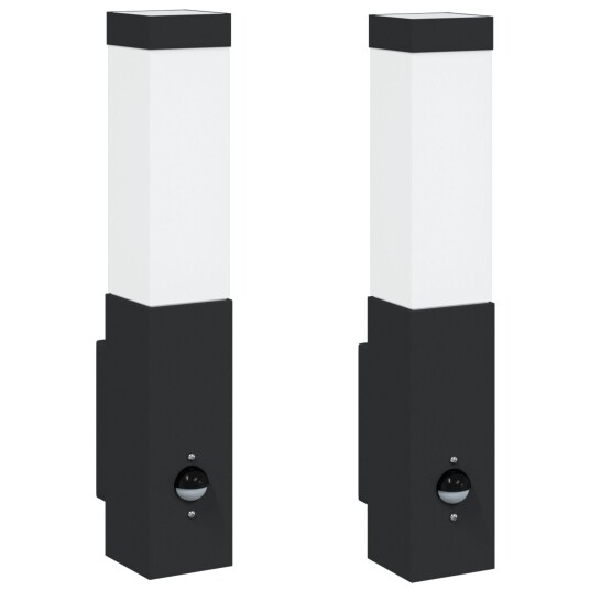  Utendørs Vegglamper 2 Pcs Svart 10.5 X 6 35cm Rustfritt Stål