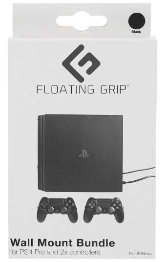 Floating Grip Playstation 4 Pro and Controller Wall Mount - Bundle (Black)