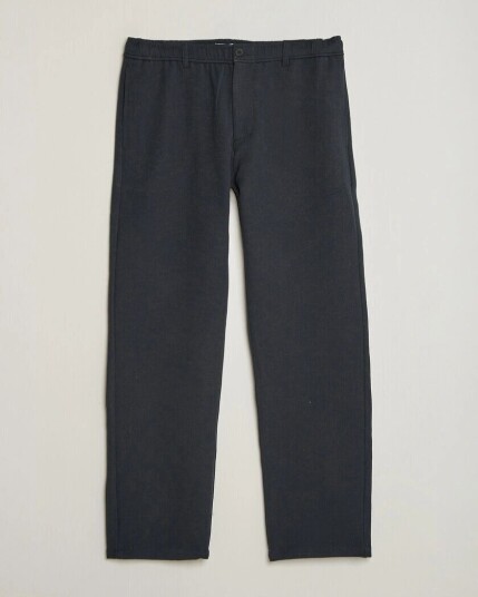 Samsøe Samsøe Jabari Brushed Cotton Drawstring Trousers Dark Grey Mela