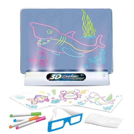 Magic Drawing Board™ Glødende kunst lysende 3D-tegneplate