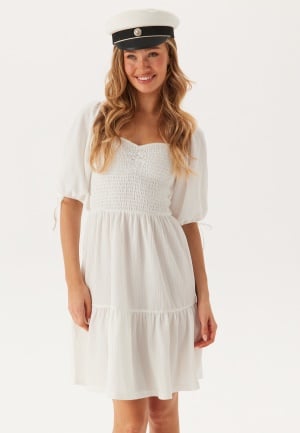 BUBBLEROOM Smock Short Dress White S