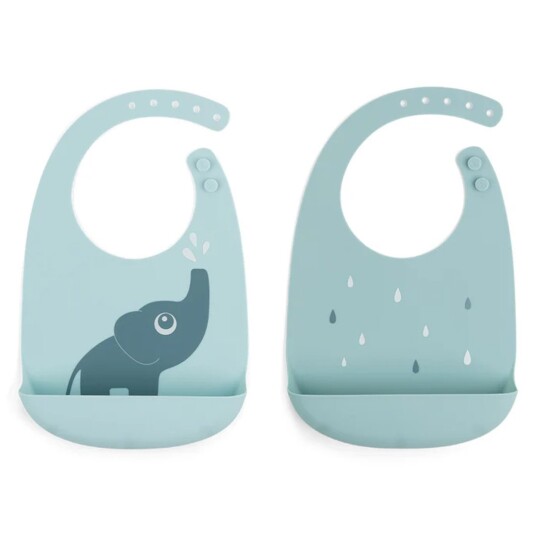 Done By Deer Elphee Silikonsmekker 2-Pack Blå - Vaskemaskinvennlig Done By Deer Elphee Silikonsmekker 2-Pack Blå - Vaskemaskinvennlig