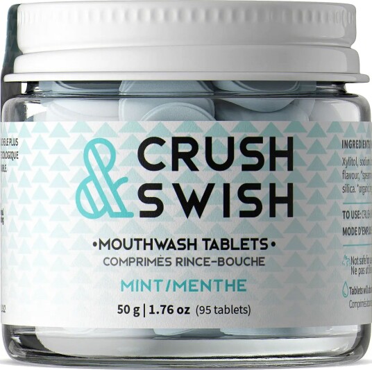 Xylitol Munnvann Tabletter NELSONS Crush & Swish Mint 50g Xylitol Munnvann Tabletter NELSONS Crush & Swish Mint 50g