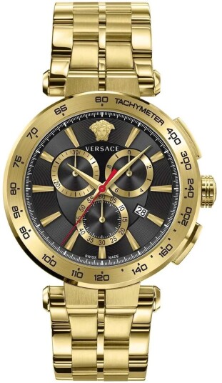 Versace Herreklokke VE6CA0623 Aion Sort/Gulltonet stål Ø45 mm Versace Herreklokke VE6CA0623 Aion Sort/Gulltonet stål Ø45 mm