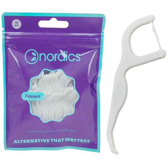 Sustainable Dental Floss Hangers Nordics PLA Flossers 30 stk.
