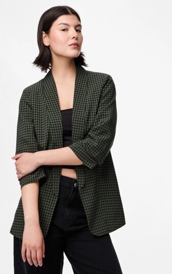 Pieces Pcbosella 3/4 Printed Blazer Noos Bc Khaki green XS Pieces Pcbosella 3/4 Printed Blazer Noos Bc Khaki green XS