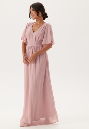 Bubbleroom Occasion Butterfly Sleeve Chiffon Gown Light pink 42