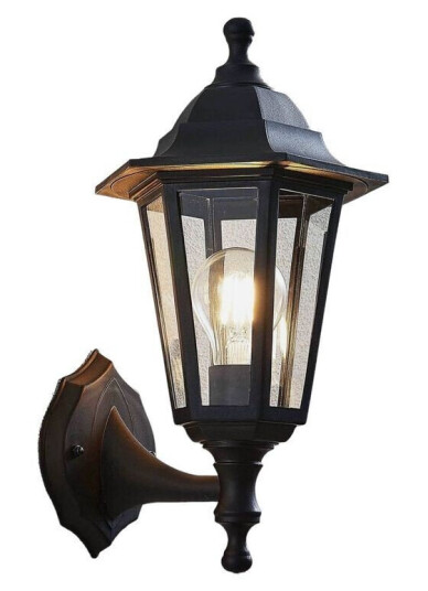 Lindby Utevegglampe Nane lyktlignende form, svart Lindby Utevegglampe Nane lyktlignende form, svart