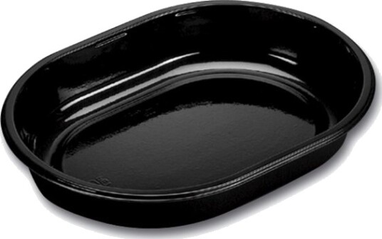 Bakke 1 Rum 1000 Ml 238X176x40 Mm Oval Cpet Sort,240 Stk/Krt