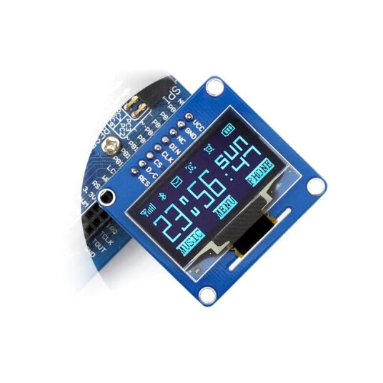 Blå OLED skjerm 1,3" 128x64px med SPI og I2C Arduino kompatibel