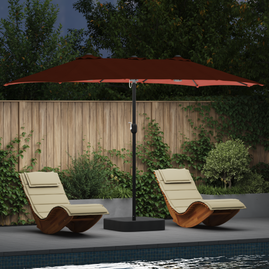 Hageparasol Terrakotta 385 x 209 x 244 cm stoff Hageparasol Terrakotta 385 x 209 x 244 cm stoff