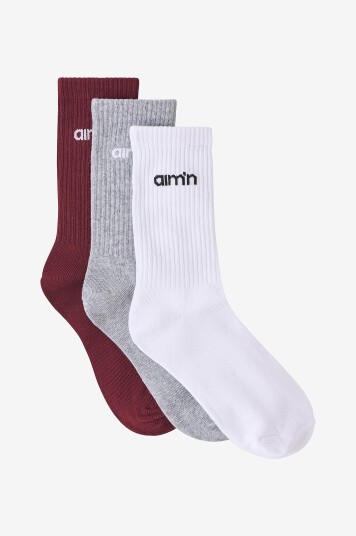 Aim'n Sokker Aim'n Logo Socks 3 pakning Rød