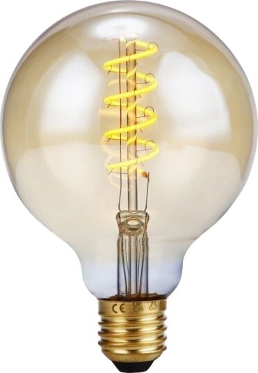 Spl E27 4W dimbar LED filamentpære G95 Flex Globe 200lm 2000K gullfarget glass Dimbar : Dimbar Kulør : Ekstra varm Spl E27 4W dimbar LED filamentpære G95 Flex Globe 200lm 2000K gullfarget glass Dimbar : Dimbar Kulør : Ekstra varm
