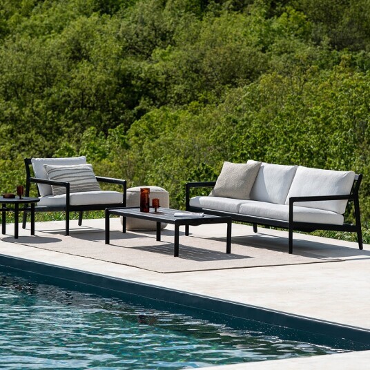 Ethnicraft Jack 2 seters sofa Black/Off White Ethnicraft Jack 2 seters sofa Black/Off White