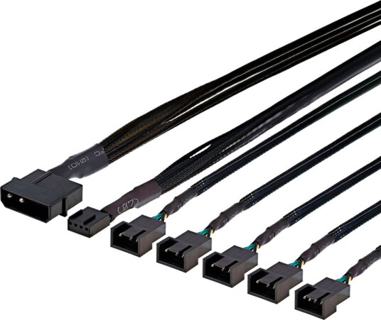 Deltaco 4-pin PWM splitterkabel 1x hann/5x hunn Molex