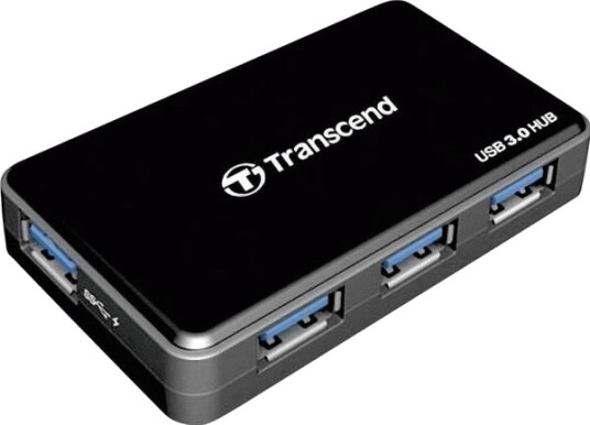 Transcend HUB3 USB 3.2 Gen 1 Hub med 4 Porter Svart Transcend HUB3 USB 3.2 Gen 1 Hub med 4 Porter Svart