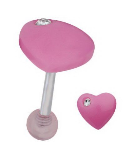 Candy Heart Tragus/Helix Pink Strl 1.2 x 8 mm