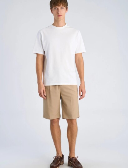 Lindbergh Stretch Twill Elasticated Shorts Beige XXL