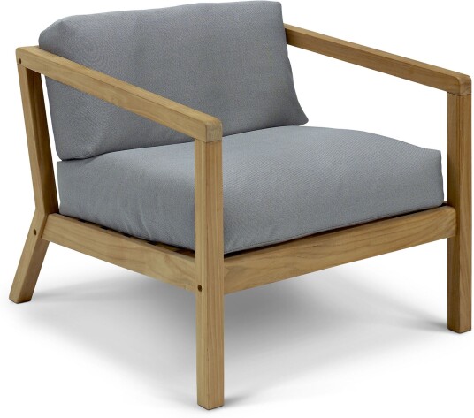 Fritz Hansen Virkelyst Chair Teak Fossflakes Padding Outdoor Textile / Ash Utendørs Lenestoler Says Who Tre Fritz Hansen Virkelyst Chair Teak Fossflakes Padding Outdoor Textile / Ash Utendørs Lenestoler Says Who Tre
