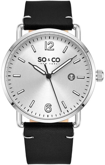So & Co New York Herreklokke 5511.1 Madison Sølvfarget/Lær Ø38