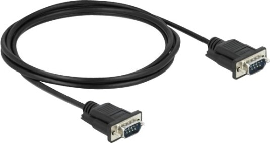 Delock Seriell Kabel Db 9 Hann Til Db 9 Hann 2 M Tommelskruer Svart