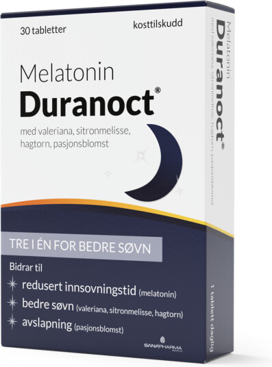Duranoct Melatonin tabletter 1 mg 30 stk Duranoct Melatonin tabletter 1 mg 30 stk