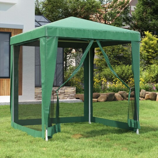 vidaXL Festtelt med 4 sidevegger av netting grønn 2x2 m HDPE vidaXL Festtelt med 4 sidevegger av netting grønn 2x2 m HDPE