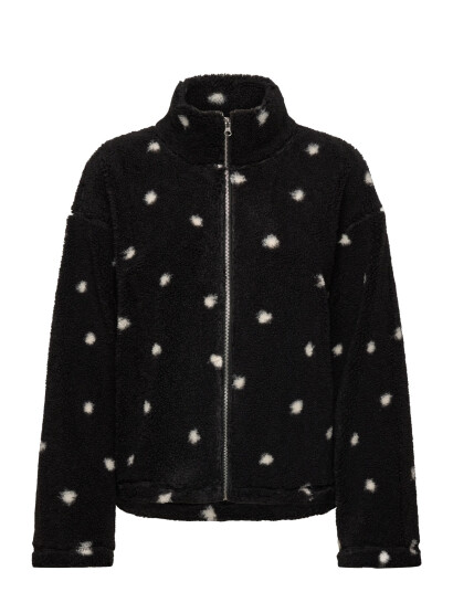 Monki Pile Fleece Zip Jacket - Black - S Monki Pile Fleece Zip Jacket - Black - S