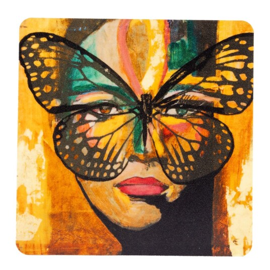 Carolina Gynning   Glassbrikke 9 cm golden butterfly