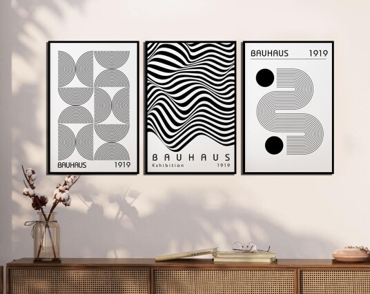 Poster Bauhaus utstilling / Sett med 3 Poster Bauhaus utstilling / Sett med 3