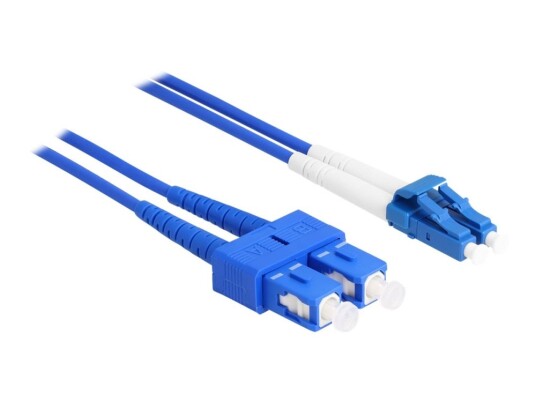 Delock - Nettverkskabel - Lc-Enkeltmodus (Hann) Til Sc-Enkeltmodus (Hann) - 3 M - 3 Mm - Fiberoptisk - Dupleks - 9 / 125 Micron - Os2 - Halogenfri - Blå