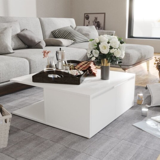 vidaXL Salongbord hvit 80x80x31 cm sponplate vidaXL Salongbord hvit 80x80x31 cm sponplate