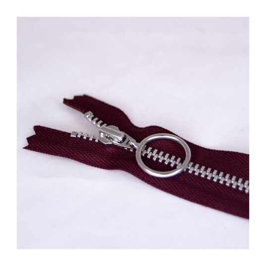 Glidelås med ring 30cm Bordeaux