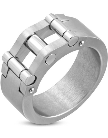 Geometric Mechanic Sølvfarget Stålring Strl 54 x 17,20 mm