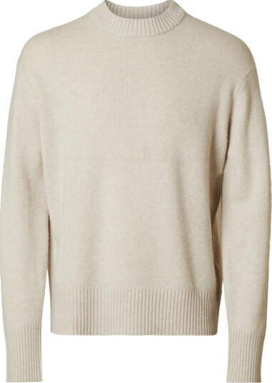 Selected Homme Herre Strikkevarer Beige S,