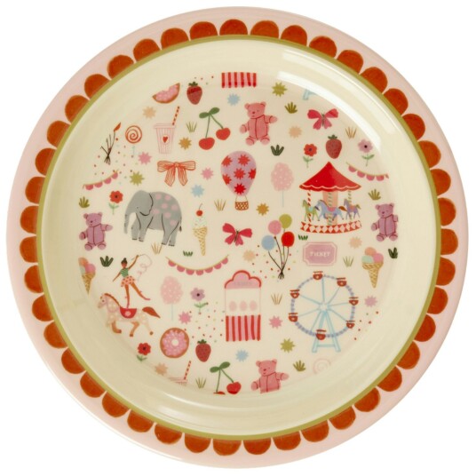Rice Melamintallerken 22 Cm Pink Fun Fair