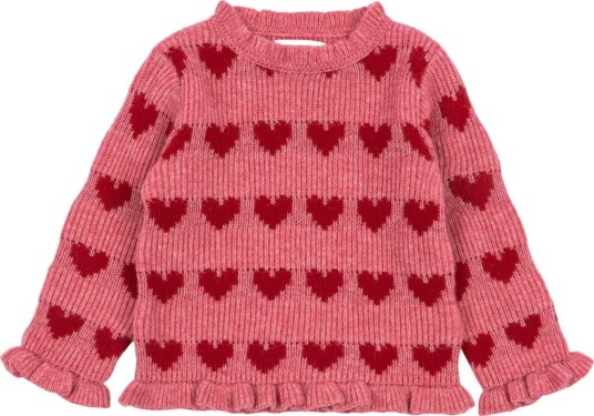 Konges Sløjd Genser Ull/Polamid Strikk/Rib Laula Heart Konges Sløjd 9 10 år (134 140) Genser Rosa Rød