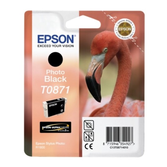 Epson T0871 PBK blekkpatron - C13T08714010 Original - Foto Svart 11,4 ml Epson T0871 PBK blekkpatron - C13T08714010 Original - Foto Svart 11,4 ml
