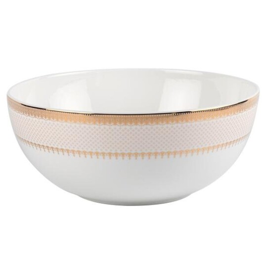 Royal Porcelain  Gold grande skål 23 cm hvit/gull