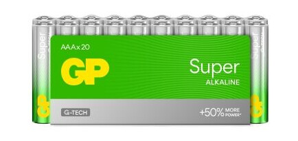 GP Super Alkaline AAA-batterier 20-pakk LR03 1.5V Engangsbatteri