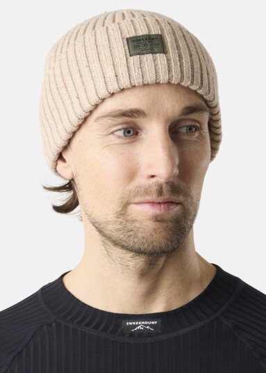 Superdry Workwear Nep Knitted Beanie Stone Beige Nep Onesize Pannebånd Superdry Workwear Nep Knitted Beanie Stone Beige Nep Onesize Pannebånd